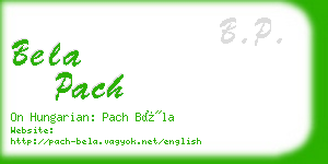 bela pach business card